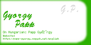 gyorgy papp business card